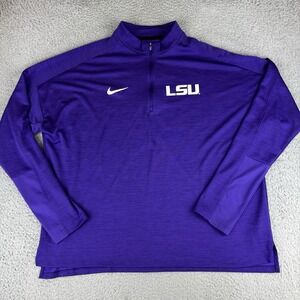 Nike Women's LSU Tigers Dri-FIT QZ Pacer Long Sleeve Top DA3507-547 Purple Xxl